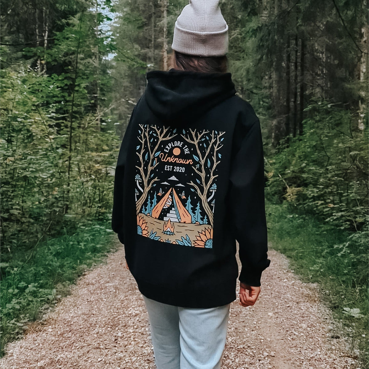 Organic "Explore The Unknown" Hoodie - Stoked&Woke Clothing