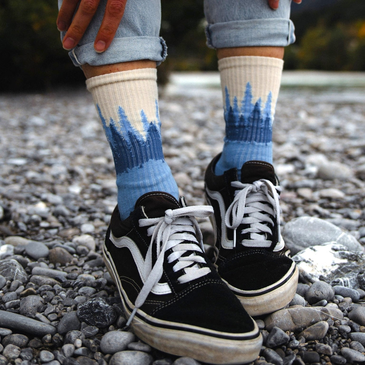 Organic "Forest Stride" Socks (Blue) - Stoked&Woke Clothing