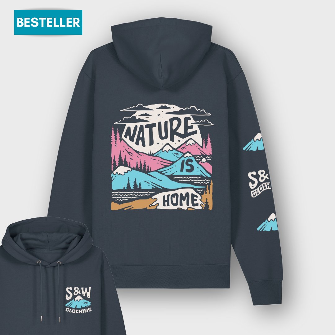 Organic "Nature Is Home" Hoodie - Stoked&Woke Clothing