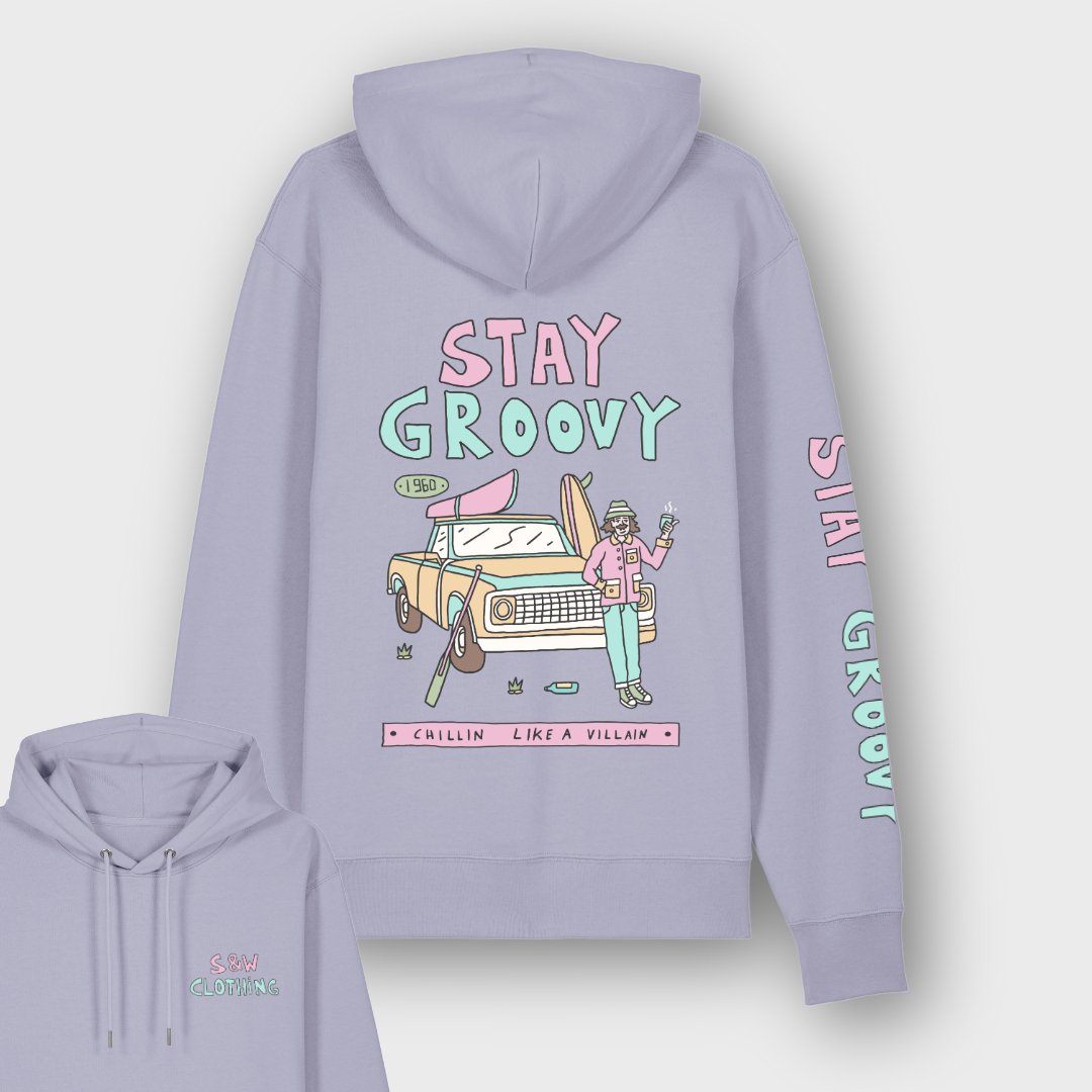 Organic "Stay Groovy" Hoodie - Stoked&Woke Clothing